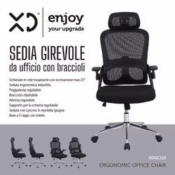 XD Enjoy Sedia girevole da ufficio con braccioli - Vista aggiuntiva 6
