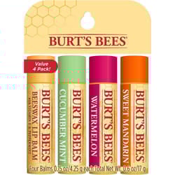 Burt's Bees Balsamo Labbra Cera d'Api, Cetriolo-Menta, Anguria e Mandarino Dolce 1 St