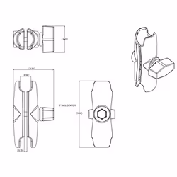 RAM Mounts RAM-B-201 kit di fissaggio Nero Alluminio