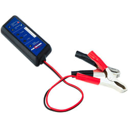 Ansmann - Tester per Batterie Auto 12V - Voltaggio Livello Ricarica Capacità - Facile da Usare Morsetti Colorati - Spie led Protezione Corto Circuito