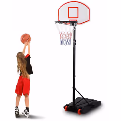 INFORMAZIONI Portatile: Il canestro da basket portatile con 2 ruote, facile montaggio e rimozione, il set da basket regolabil ...