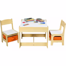 Alta qualità: Il set da tavolo per bambini è realizzato in MDF di alta qualità, resistente e robusto, inoltre, il bordo arrot ...