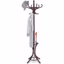 Realizzato in pioppo e betulla Base stabile di 4 piedi 12 ganci per appendere i vestiti e cappelli Design speciale per riporr ...