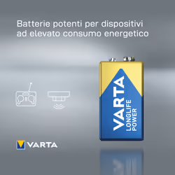 Varta Longlife Power, Batteria Alcalina, 9V, E-Block, 6LP3146 - Vista aggiuntiva 4