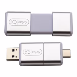 XD Enjoy XDUK200 unità flash USB 256 GB USB Type-A / USB Type-C 3.2 Gen 1 (3.1 Gen 1) Argento - Vista aggiuntiva 3