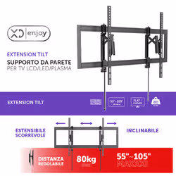 XD Enjoy XDLUM610 Supporto TV a parete 2,67 m (105") Nero - Vista aggiuntiva 3