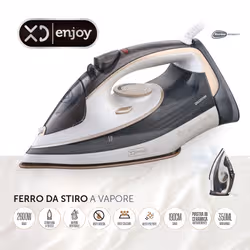 XD Enjoy XDBIN9555 ferro da stiro Ferro da stiro a secco e a vapore Piastra in Ceramica 2600 W Grigio, Bianco - Vista aggiuntiva 4