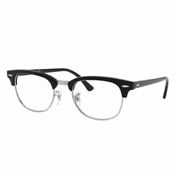 Ray-Ban Clubmaster Optics, Adulto, Unisex, Quadrato, Nero, Lenti senza polarizzazione, Acetato
