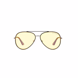 Gunnar Optiks Maverick, Unisex, Ovale, Classico, Nero, Oro, Ambra, 5,7 cm