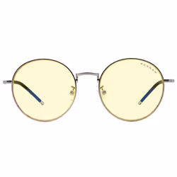 Gunnar Optiks Ellipse, Unisex, Ovale, Argento, Acciaio inox, Ambra, 5,1 cm