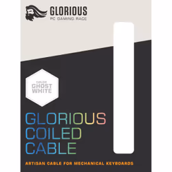 Glorious PC Gaming Race USB 2.0 cable 4.5ft total length 6 coiled section USB-C to USB-A adaptor 5-pin aviator connector Double-braided Bianco 1,37 m - Vista aggiuntiva 4