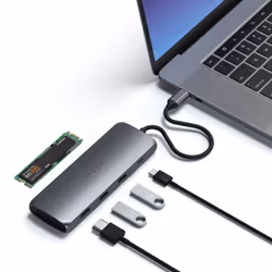 Satechi ST-UCHSEM replicatore di porte e docking station per laptop Cablato USB 3.2 Gen 2 (3.1 Gen 2) Type-A Grigio - Vista aggiuntiva 4