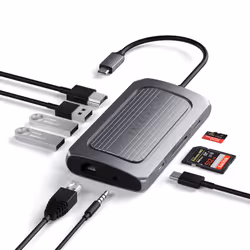 Satechi ST-U4MA3M replicatore di porte e docking station per laptop USB tipo-C Grigio - Vista aggiuntiva 4