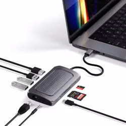Satechi ST-U4MA3M replicatore di porte e docking station per laptop USB tipo-C Grigio - Vista aggiuntiva 5