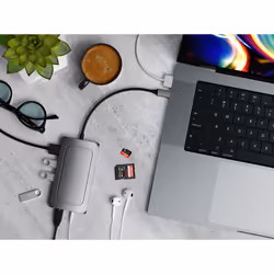 Satechi ST-U4MA3M replicatore di porte e docking station per laptop USB tipo-C Grigio - Vista aggiuntiva 7