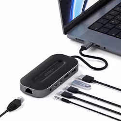Satechi ST-U4MGEM replicatore di porte e docking station per laptop Cablato USB4 Nero, Grigio - Vista aggiuntiva 4