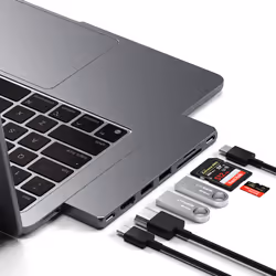 Satechi ST-HUCPHSM replicatore di porte e docking station per laptop USB 3.2 Gen 2 (3.1 Gen 2) Type-C Grigio - Vista aggiuntiva 5