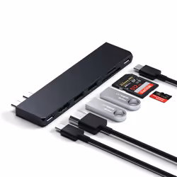 Satechi ST-HUCPHSD replicatore di porte e docking station per laptop USB 3.2 Gen 2 (3.1 Gen 2) Type-C Nero - Vista aggiuntiva 4