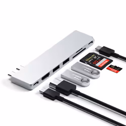 Satechi ST-HUCPHSS replicatore di porte e docking station per laptop USB 3.2 Gen 2 (3.1 Gen 2) Type-C Argento - Vista aggiuntiva 4