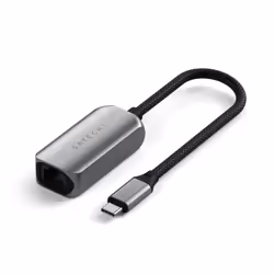 Satechi ST-AE25M, USB tipo-C, RJ-45, Maschio, RJ-45, Argento, Computer portatile