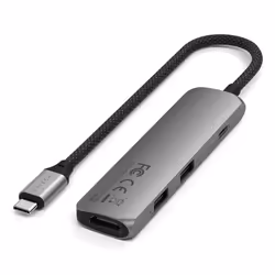 Satechi ST-P4SM hub di interfaccia USB tipo-C 10000 Mbit/s Grigio