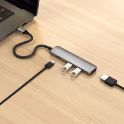 Satechi ST-P4SM hub di interfaccia USB tipo-C 10000 Mbit/s Grigio - Vista aggiuntiva 7
