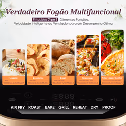 Cosori KOSP0040EUN friggitrice Singolo 10,8 L Indipendente 2630 W Friggitrice ad aria calda Nero, Oro - Vista aggiuntiva 4