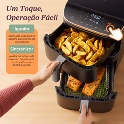 Cosori KOSP0040EUN friggitrice Singolo 10,8 L Indipendente 2630 W Friggitrice ad aria calda Nero, Oro - Vista aggiuntiva 6