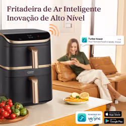 Cosori KOSP0040EUN friggitrice Singolo 10,8 L Indipendente 2630 W Friggitrice ad aria calda Nero, Oro - Vista aggiuntiva 8