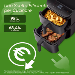 Cosori Friggitrice ad Aria Turbo Tower™ 10,8 Litri Grigio Scuro - Vista aggiuntiva 7