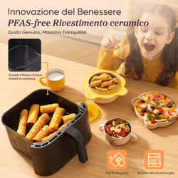 Cosori FRIGGITRICE AD ARIA Turbo Tower, 2630 W, 10,8 Litri, 2 cestelli, 7 Funzioni, PFAS-free Rivestimento ceramico, 2 Motori DC, 50+ Ricette Complete Online - Vista aggiuntiva 3