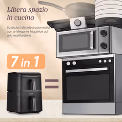 Cosori FRIGGITRICE AD ARIA Turbo Tower, 2630 W, 10,8 Litri, 2 cestelli, 7 Funzioni, PFAS-free Rivestimento ceramico, 2 Motori DC, 50+ Ricette Complete Online - Vista aggiuntiva 6