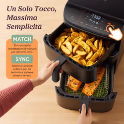 Cosori FRIGGITRICE AD ARIA Turbo Tower, 2630 W, 10,8 Litri, 2 cestelli, 7 Funzioni, PFAS-free Rivestimento ceramico, 2 Motori DC, 50+ Ricette Complete Online - Vista aggiuntiva 8