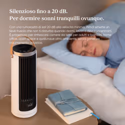 Levoit Windi Mini Plus Ventilatore a torre, 7,0 m/s, 5 velocità, timer da 1 a 12 ore, oscillazione di 90°, ricaricabile, portatile, ideale per l’uso sulla scrivania, adatto per l’uso all’aperto. - Vista aggiuntiva 6