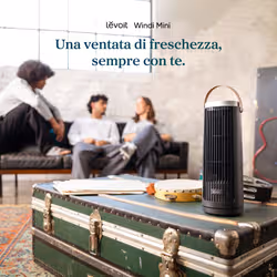 Levoit Windi Mini Ventilatore a torre, 7,0 m/s, 5 velocità, timer da 1 a 12 ore, oscillazione di 90°, portatile, ideale per l’uso sulla scrivania - Vista aggiuntiva 3