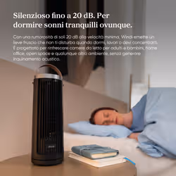 Levoit Windi Mini Ventilatore a torre, 7,0 m/s, 5 velocità, timer da 1 a 12 ore, oscillazione di 90°, portatile, ideale per l’uso sulla scrivania - Vista aggiuntiva 5