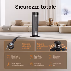 Dreo Termoventilatore Ceramico Solaris SH628, 2000W, Riscaldatore elettrico rapido - Vista aggiuntiva 5