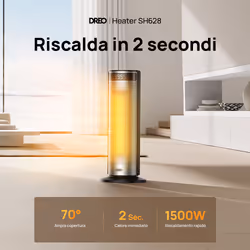 Dreo Termoventilatore Ceramico Solaris SH628, 2000W, Riscaldatore elettrico rapido - Vista aggiuntiva 8