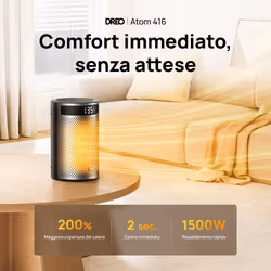 Dreo Termoventilatore Ceramico Atom 416, 1500W, Riscaldatore ambiente elettrico - Vista aggiuntiva 3