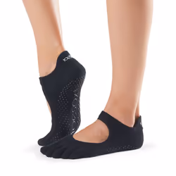 ToeSox Full Toe Bellarina, Nero, Adulto, Unisex, S, Attività/Allenamento, Cotone, Elastan, Elastodiene, Poliestere