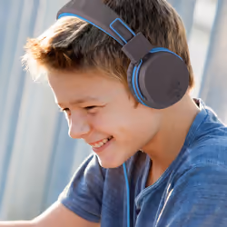 JLab JBuddies Studio Kids Cuffie Cablato A Padiglione MUSICA Blu, Grafite - Vista aggiuntiva 5