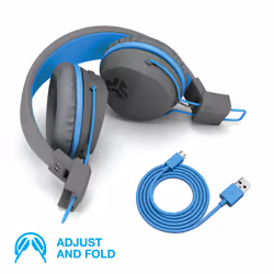 JLab JBuddies Studio Cuffie Wireless A Padiglione MUSICA Micro USB Bluetooth Blu, Grafite - Vista aggiuntiva 5
