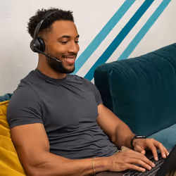 JLab Go Work Auricolare Con cavo e senza cavo A Padiglione Musica e Chiamate USB tipo-C Bluetooth Nero, Blu - Vista aggiuntiva 6
