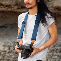 Peak Design Slide tracolla Fotocamera Pelle, Nylon Blu - Vista aggiuntiva 4