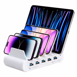 Compulocks 5 Ports USB Charging Dock Station Smartphone, Tablet Bianco AC Interno - Vista aggiuntiva 4