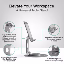 Plugable Technologies PT-STAND1 supporto per personal communication Supporto attivo Tablet/UMPC Nero