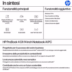 HP ProBook 4 G1i 14 inch Notebook AI PC Intel Core Ultra 5 225U Computer portatile 35,6 cm (14") WUXGA 16 GB DDR5-SDRAM 512 GB SSD Wi-Fi 6E (802.11ax) Windows 11 Pro Argento - Vista aggiuntiva 3