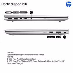 HP ProBook 4 G1i 14 inch Notebook AI PC Intel Core Ultra 5 225U Computer portatile 35,6 cm (14") WUXGA 16 GB DDR5-SDRAM 512 GB SSD Wi-Fi 6E (802.11ax) Windows 11 Pro Argento - Vista aggiuntiva 4