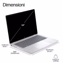 HP EliteBook X Flip G2i 14 inch Notebook Next Gen AI PC Wolf Pro Security Edition Copilot+ PC Computer portatile 35,6 cm (14") Touch screen 3K 32 GB LPDDR5x-SDRAM 1 TB SSD Wi-Fi 7 (802.11be) Windows 11 Pro - Vista aggiuntiva 5
