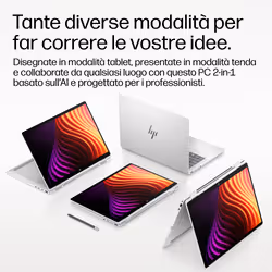 HP EliteBook X Flip G2i 14 inch Notebook Next Gen AI PC Wolf Pro Security Edition Copilot+ PC Computer portatile 35,6 cm (14") Touch screen 3K 32 GB LPDDR5x-SDRAM 1 TB SSD Wi-Fi 7 (802.11be) Windows 11 Pro - Vista aggiuntiva 7